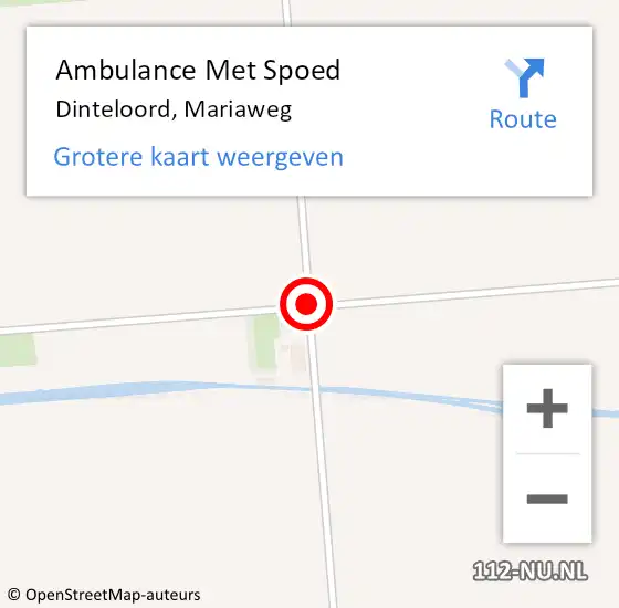 Locatie op kaart van de 112 melding: Ambulance Met Spoed Naar Dinteloord, Mariaweg op 3 maart 2017 22:35