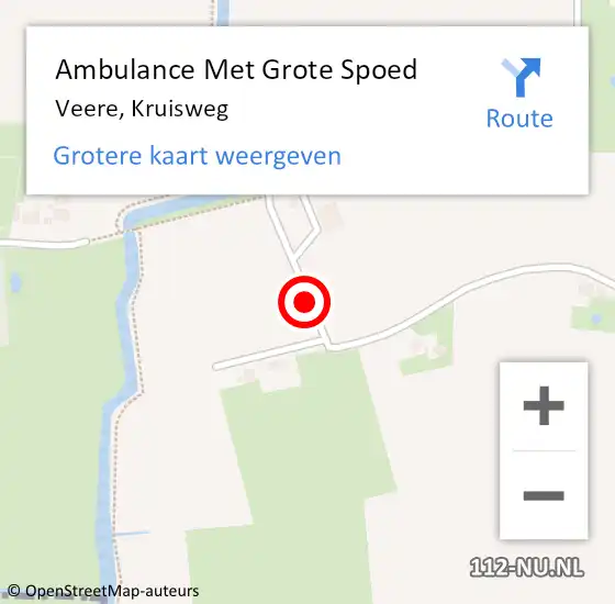 Locatie op kaart van de 112 melding: Ambulance Met Grote Spoed Naar Veere, Kruisweg op 3 maart 2017 23:49