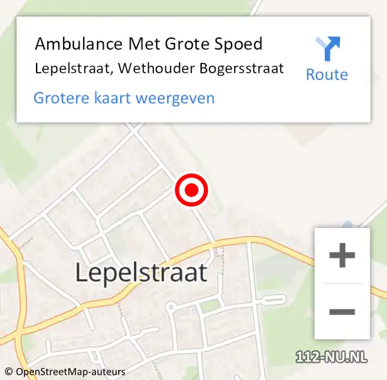 Locatie op kaart van de 112 melding: Ambulance Met Grote Spoed Naar Lepelstraat, Wethouder Bogersstraat op 4 maart 2017 00:27