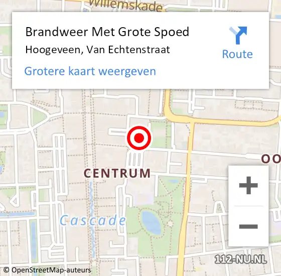 Locatie op kaart van de 112 melding: Brandweer Met Grote Spoed Naar Hoogeveen, Van Echtenstraat op 4 maart 2017 01:54