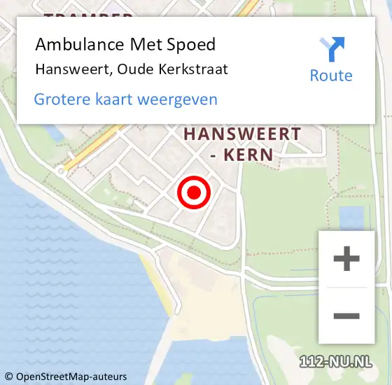 Locatie op kaart van de 112 melding: Ambulance Met Spoed Naar Hansweert, Oude Kerkstraat op 4 maart 2017 03:39