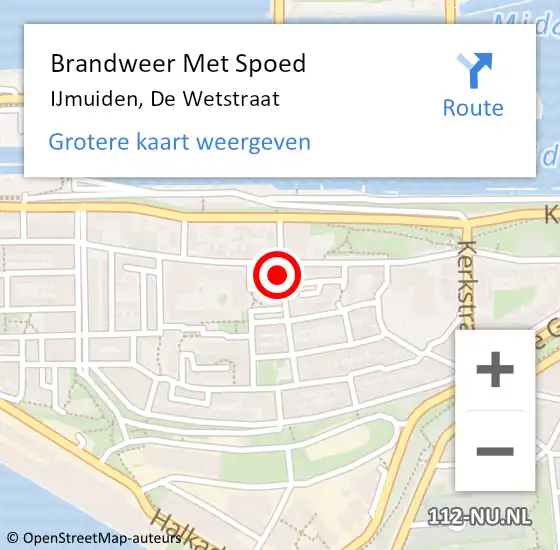 Locatie op kaart van de 112 melding: Brandweer Met Spoed Naar IJmuiden, De Wetstraat op 4 maart 2017 05:50