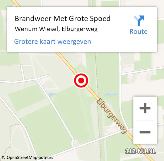 Locatie op kaart van de 112 melding: Brandweer Met Grote Spoed Naar Wenum Wiesel, Elburgerweg op 4 maart 2017 06:04