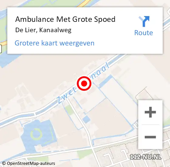 Locatie op kaart van de 112 melding: Ambulance Met Grote Spoed Naar De Lier, Kanaalweg op 4 maart 2017 08:27