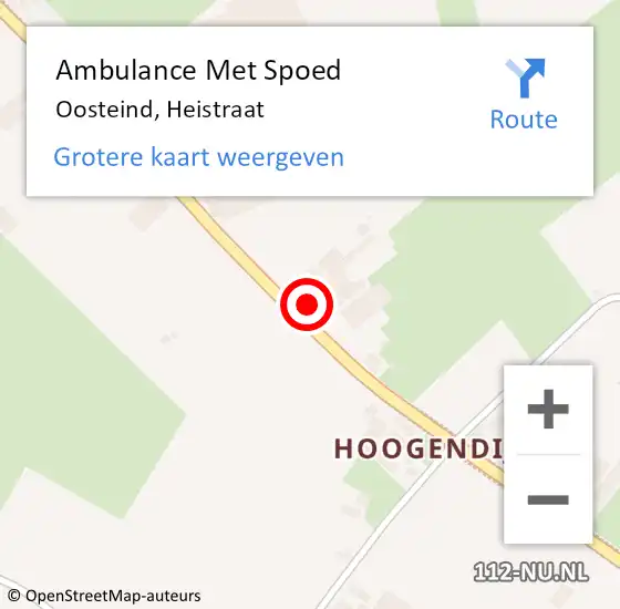 Locatie op kaart van de 112 melding: Ambulance Met Spoed Naar Oosteind, Heistraat op 4 maart 2017 10:30