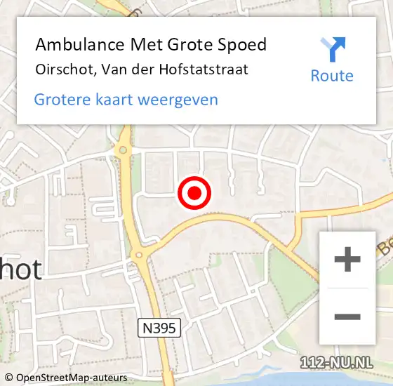 Locatie op kaart van de 112 melding: Ambulance Met Grote Spoed Naar Oirschot, Van der Hofstatstraat op 4 maart 2017 12:21