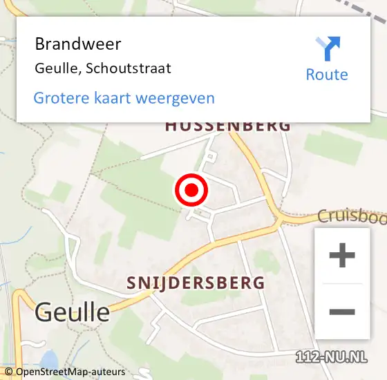 Locatie op kaart van de 112 melding: Brandweer Geulle, Schoutstraat op 19 september 2013 08:55