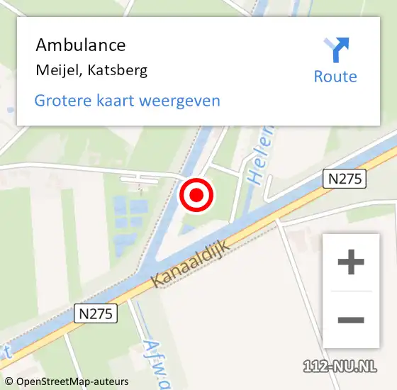 Locatie op kaart van de 112 melding: Ambulance Meijel, Katsberg op 4 maart 2017 13:00