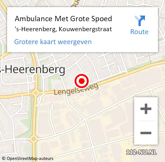 Locatie op kaart van de 112 melding: Ambulance Met Grote Spoed Naar 's-Heerenberg, Kouwenbergstraat op 4 maart 2017 16:04