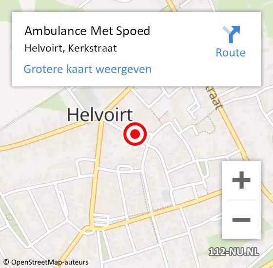 Locatie op kaart van de 112 melding: Ambulance Met Spoed Naar Helvoirt, Kerkstraat op 4 maart 2017 18:22