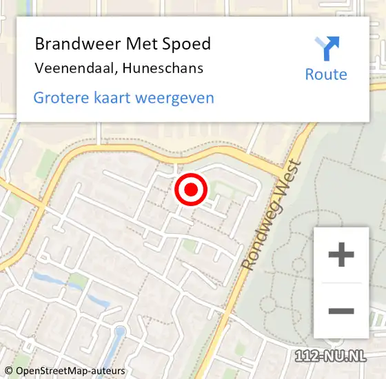 Locatie op kaart van de 112 melding: Brandweer Met Spoed Naar Veenendaal, Huneschans op 4 maart 2017 18:35