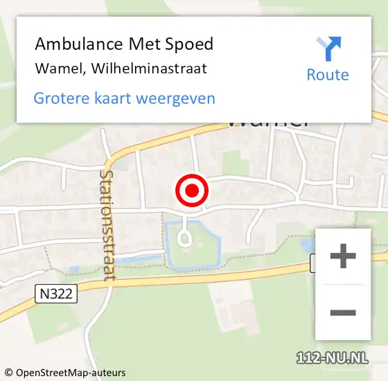 Locatie op kaart van de 112 melding: Ambulance Met Spoed Naar Wamel, Wilhelminastraat op 4 maart 2017 20:09