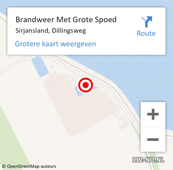 Locatie op kaart van de 112 melding: Brandweer Met Grote Spoed Naar Sirjansland, Dillingsweg op 4 maart 2017 20:16