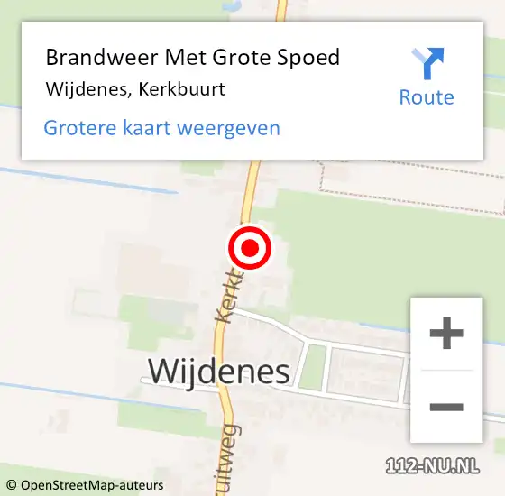 Locatie op kaart van de 112 melding: Brandweer Met Grote Spoed Naar Wijdenes, Kerkbuurt op 4 maart 2017 20:29