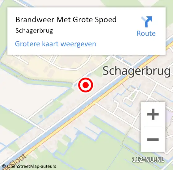 Locatie op kaart van de 112 melding: Brandweer Met Grote Spoed Naar Schagerbrug op 4 maart 2017 21:23