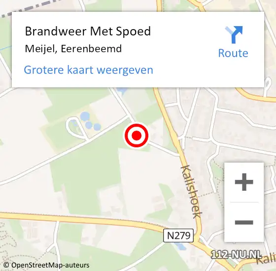 Locatie op kaart van de 112 melding: Brandweer Met Spoed Naar Meijel, Eerenbeemd op 4 maart 2017 22:04