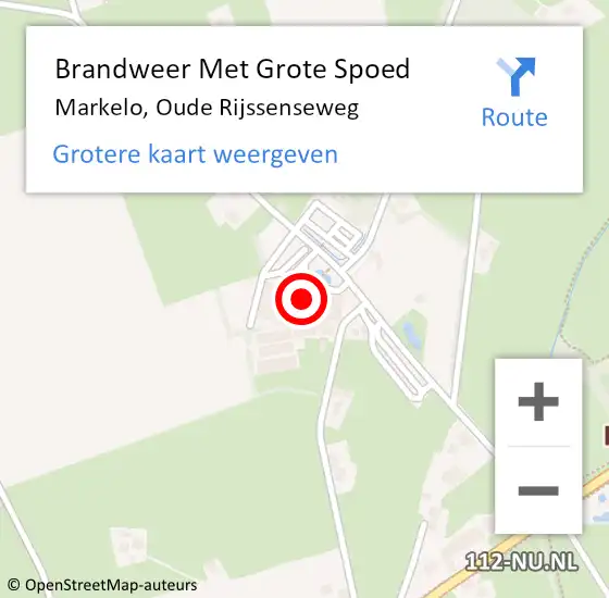 Locatie op kaart van de 112 melding: Brandweer Met Grote Spoed Naar Markelo, Oude Rijssenseweg op 5 maart 2017 02:46