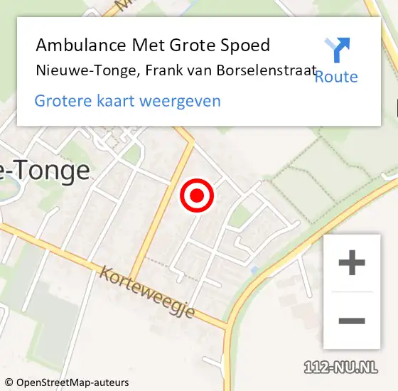 Locatie op kaart van de 112 melding: Ambulance Met Grote Spoed Naar Nieuwe-Tonge, Frank van Borselenstraat op 5 maart 2017 04:12