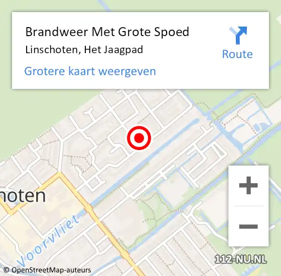 Locatie op kaart van de 112 melding: Brandweer Met Grote Spoed Naar Linschoten, Het Jaagpad op 5 maart 2017 04:46