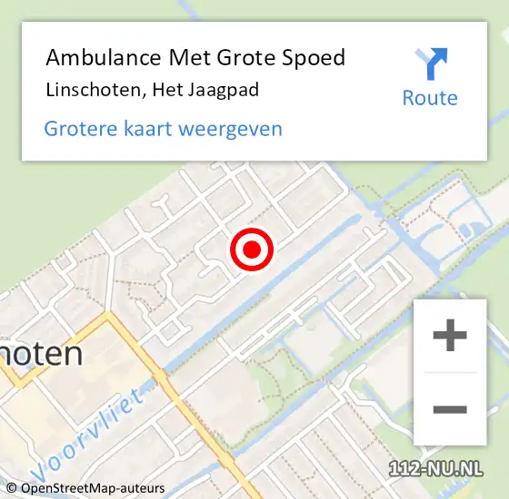 Locatie op kaart van de 112 melding: Ambulance Met Grote Spoed Naar Linschoten, Het Jaagpad op 5 maart 2017 04:48