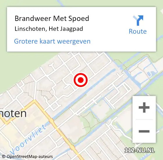 Locatie op kaart van de 112 melding: Brandweer Met Spoed Naar Linschoten, Het Jaagpad op 5 maart 2017 05:03