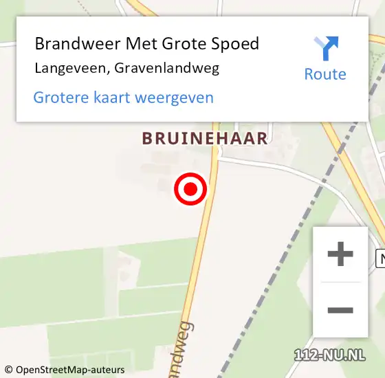 Locatie op kaart van de 112 melding: Brandweer Met Grote Spoed Naar Langeveen, Gravenlandweg op 5 maart 2017 06:34