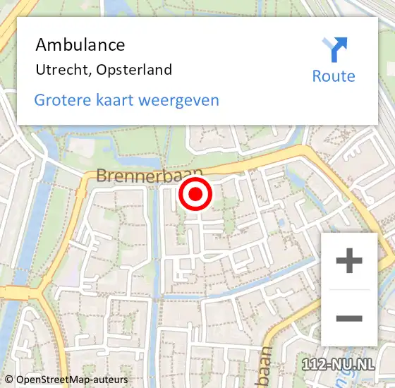 Locatie op kaart van de 112 melding: Ambulance Utrecht, Opsterland op 5 maart 2017 11:22