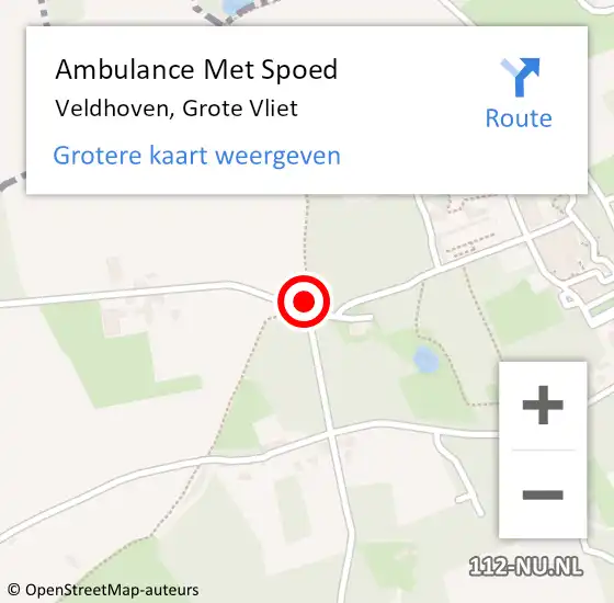 Locatie op kaart van de 112 melding: Ambulance Met Spoed Naar Veldhoven, Grote Vliet op 5 maart 2017 12:19