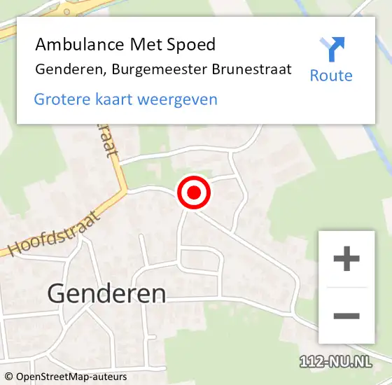 Locatie op kaart van de 112 melding: Ambulance Met Spoed Naar Genderen, Burgemeester Brunestraat op 5 maart 2017 12:33