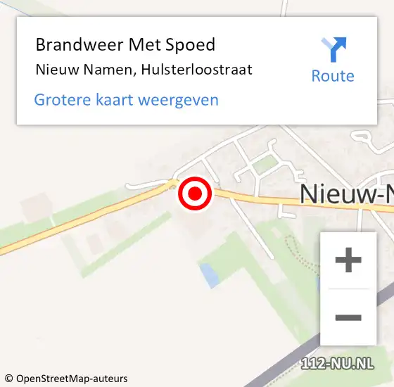 Locatie op kaart van de 112 melding: Brandweer Met Spoed Naar Nieuw Namen, Hulsterloostraat op 5 maart 2017 12:56