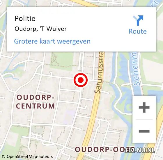 Locatie op kaart van de 112 melding: Politie Oudorp, 'T Wuiver op 5 maart 2017 16:12