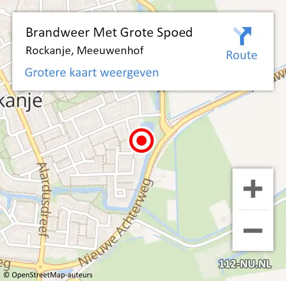 Locatie op kaart van de 112 melding: Brandweer Met Grote Spoed Naar Rockanje, Meeuwenhof op 5 maart 2017 17:02