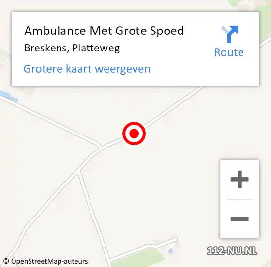 Locatie op kaart van de 112 melding: Ambulance Met Grote Spoed Naar Breskens, Platteweg op 5 maart 2017 17:27
