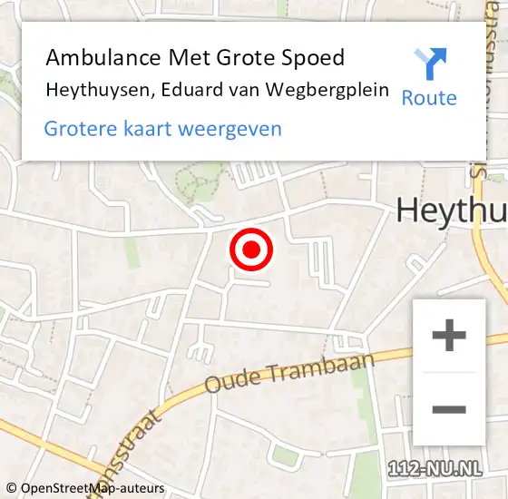 Locatie op kaart van de 112 melding: Ambulance Met Grote Spoed Naar Heythuysen, Eduard van Wegbergplein op 5 maart 2017 20:14