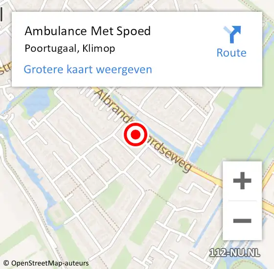 Locatie op kaart van de 112 melding: Ambulance Met Spoed Naar Poortugaal, Klimop op 5 maart 2017 20:22