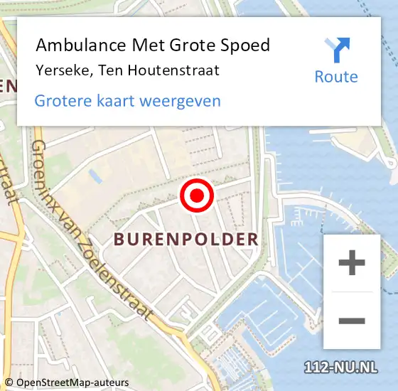 Locatie op kaart van de 112 melding: Ambulance Met Grote Spoed Naar Yerseke, Ten Houtenstraat op 5 maart 2017 20:24