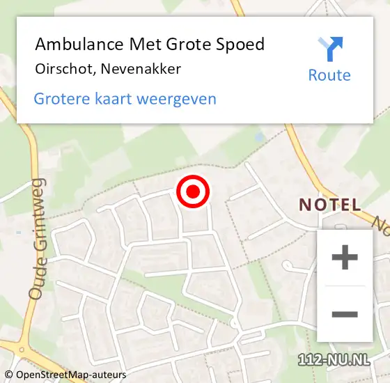 Locatie op kaart van de 112 melding: Ambulance Met Grote Spoed Naar Oirschot, Nevenakker op 5 maart 2017 21:23