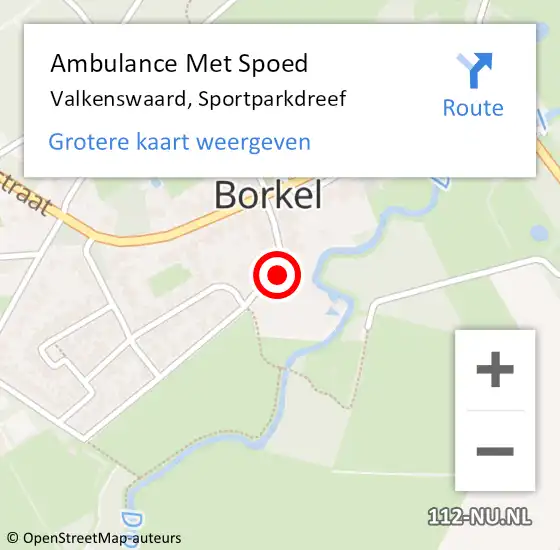 Locatie op kaart van de 112 melding: Ambulance Met Spoed Naar Valkenswaard, Sportparkdreef op 6 maart 2017 02:44
