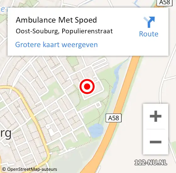 Locatie op kaart van de 112 melding: Ambulance Met Spoed Naar Oost-Souburg, Populierenstraat op 6 maart 2017 02:51