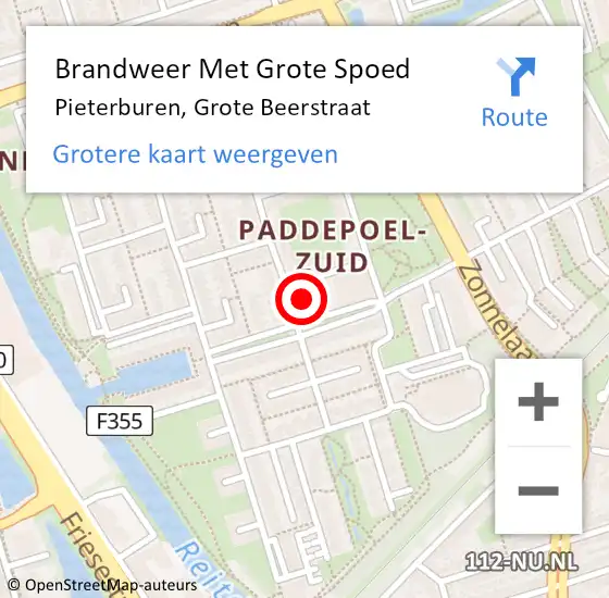 Locatie op kaart van de 112 melding: Brandweer Met Grote Spoed Naar Pieterburen, Grote Beerstraat op 6 maart 2017 11:14