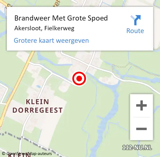 Locatie op kaart van de 112 melding: Brandweer Met Grote Spoed Naar Akersloot, Fielkerweg op 6 maart 2017 11:57