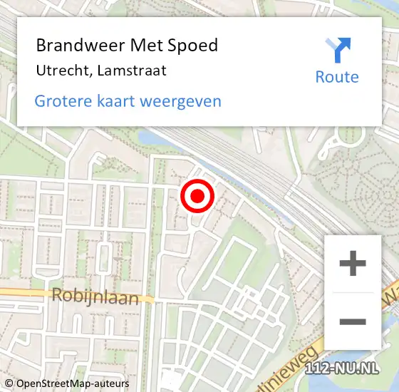 Locatie op kaart van de 112 melding: Brandweer Met Spoed Naar Utrecht, Lamstraat op 6 maart 2017 13:55