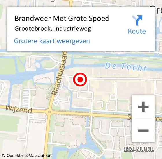 Locatie op kaart van de 112 melding: Brandweer Met Grote Spoed Naar Grootebroek, Industrieweg op 6 maart 2017 14:19