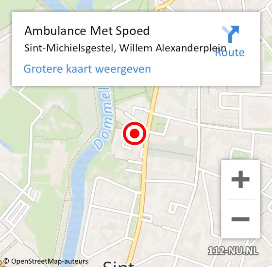 Locatie op kaart van de 112 melding: Ambulance Met Spoed Naar Sint-Michielsgestel, Willem Alexanderplein op 6 maart 2017 14:51
