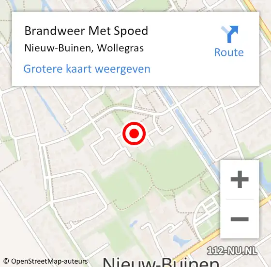 Locatie op kaart van de 112 melding: Brandweer Met Spoed Naar Nieuw-Buinen, Wollegras op 6 maart 2017 14:59