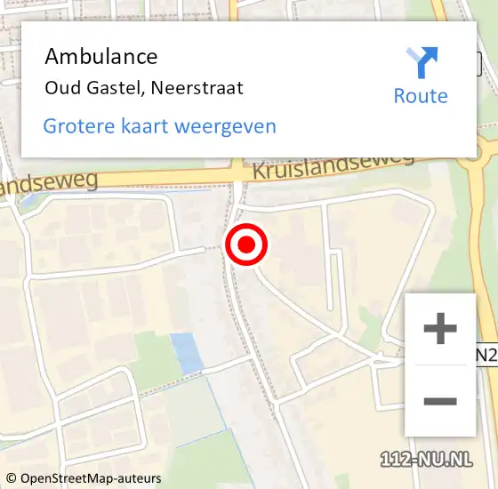 Locatie op kaart van de 112 melding: Ambulance Oud Gastel, Neerstraat op 6 maart 2017 15:33