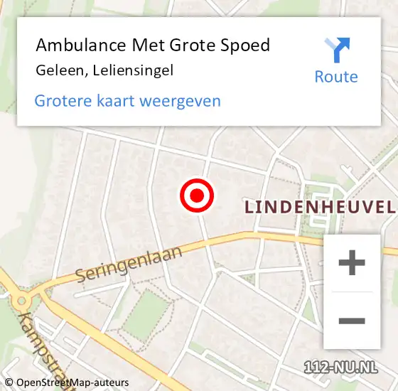 Locatie op kaart van de 112 melding: Ambulance Met Grote Spoed Naar Geleen, Leliensingel op 13 januari 2014 10:04