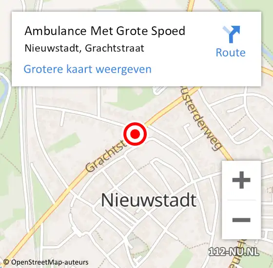 Locatie op kaart van de 112 melding: Ambulance Met Grote Spoed Naar Nieuwstadt, Grachtstraat op 6 maart 2017 16:21