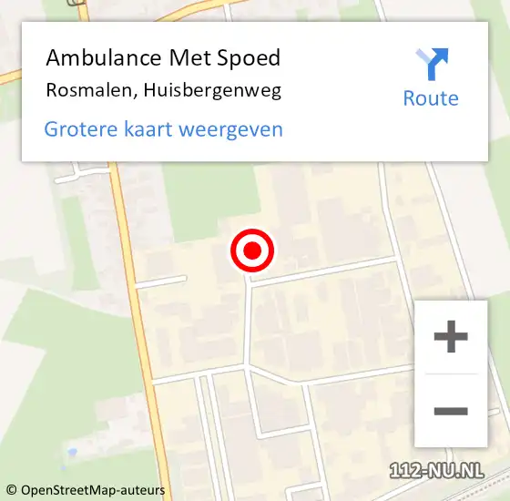 Locatie op kaart van de 112 melding: Ambulance Met Spoed Naar Rosmalen, Huisbergenweg op 6 maart 2017 16:36