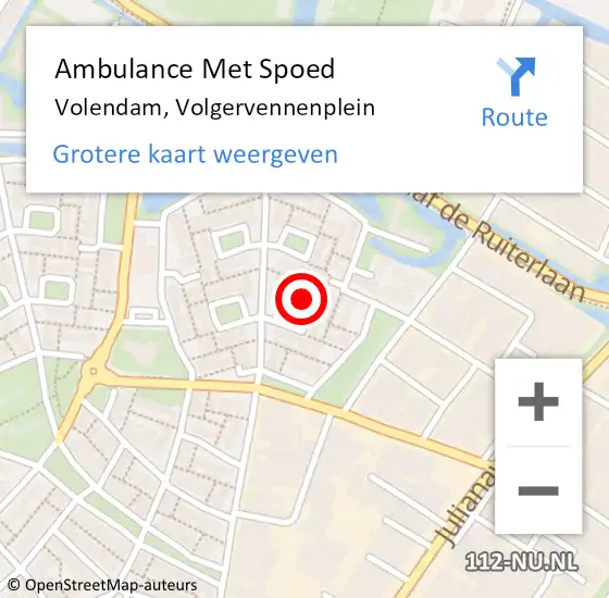 Locatie op kaart van de 112 melding: Ambulance Met Spoed Naar Volendam, Volgervennenplein op 6 maart 2017 16:50